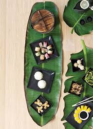 Balihai Banana Leaf Table Runner By Design Ideas Leaf Table Tropical Party Tiki Party