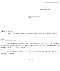 We do not ask clients to reference us in the papers we write for them. Sample Letter For Request To Be Added To Waiting List Landlord Tenant