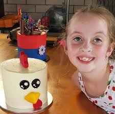 Birthday cake baked by my daughter for younger Sister!!