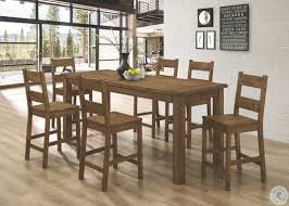 This high top dining set has a dark walnut top. Coleman Rustic Golden Brown Counter Height Dining Table From Coaster Coleman Furniture