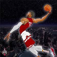 Russell Westbrook All Star In Flight Illustration Russell Westbrook All Star Nba Art Westbrook