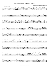 « questa canzone è del 1961. La Ballata Dell Amore Cieco Fabrizio De Andre Flauto E Accordi Chitarra Sheet Music For Flute Solo Musescore Com