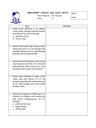 Check spelling or type a new query. Worksheet Cermin Cekung Dan Cembung