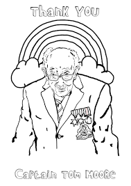Free Captain Tom Moore Colouring In Sheet Nhs In 2020 Tom Moore Coloring Books Coloring Pages