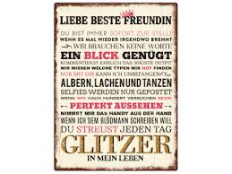 Alles gute zum geburtstag, lass dich feiern von allen und bleib weiterhin so eine gute freundin / so ein guter freund. so oder ähnlich könnte ein gerade zum geburtstag kann man danke sagen, danke dafür, dass es die freundin oder den besten kumpel gibt. Wandschild Metallschild Liebe Beste Freundin Geschenk Frau Shabby Geb