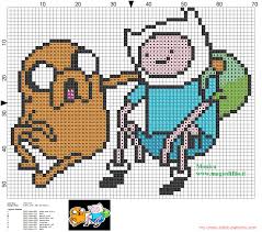 Cross stitch patterns are so lovely and stand the test of time! Jake And Finn 2 Adventure Time Cross Stitch Pattern Free Cross Stitch Patterns Simple Unique Alphabets Baby