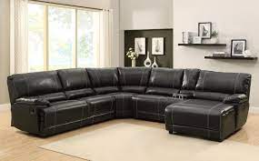 Homelegance Cale Sectional Sofa Set Black Bonded Leather Match Modern Leather Sectional Sofas Leather Reclining Sectional Sofa Sectional Sofa With Chaise