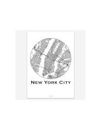 Covers manhattan and adjacent areas. Poster New York City Usa Minimalist Map Original Art
