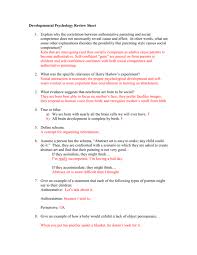 Being a mom can be tough! Developmental Psychology Review Sheet