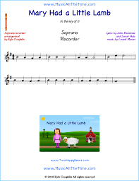 The first note you should try is the note 'b'. Mary Had A Little Lamb Recorder Sheet Music