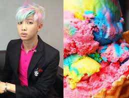 10 Times Rainbow Haired K Pop Idols Looked Like Ice Cream Bts Hair Colors Rainbow Hair Rainbow Ice Cream