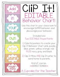 Clip It Editable Behavior Chart Behaviour Chart