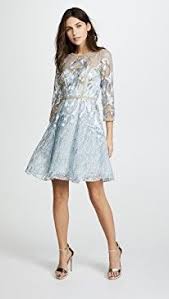 Marchesa Notte Cocktail Dress With Metallic Lace Trim Dresses Casual Cocktail Dress Designer Bridesmaid Dresses