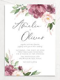 Beloved Floral Blush And Mauve Wedding Invitations Mauve Wedding Invitations Floral Wedding Invitations Fall Wedding Invitations