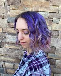 Loook at this purple!!! She did her makeup to match! We gave her the cutest  cut as well!! #hair #pink #paulmitchell #paulmitchelledu #fyp #hairstylist  #cosmetology #cosmetologyschool #utah #haircolor #haircut #womenscut  #purplehair