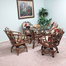 Made In Usa Rattan Chiba Dining Caster Chair Table Gaming Furniture 5pc Set Read More Reviews Of Leather Dining Room Chairs Caster Chairs Gaming Furniture
