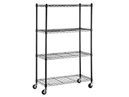 Amazon Com Amazon Basics 5 Shelf Shelving Storage Unit On 4 Wheel Casters Metal Organizer Wire Rack Black 30l X 14w X 64 75h Home Kitchen