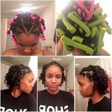 Rubber Band Transition Hairstyle Curls Flexi Rods Transitioning Hairstyles Hair Styles Kids Hairstyles