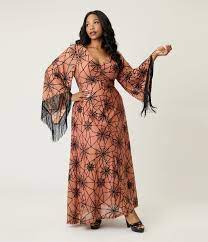 Smak Parlour Nude & Black Spiderweb Fringe Sleeve Stevie Maxi Dress