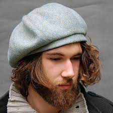 Womens Wool Tam Grey Scottish Beret Grey Wool Tam Grey Etsy Beret Tam O Shanter Beret Men