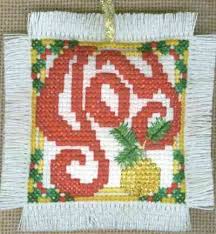 7.36 x 9.00 inches or 18.69 x 22.86 cm dmc thread: Joy Christmas Cross Stitch Ornament