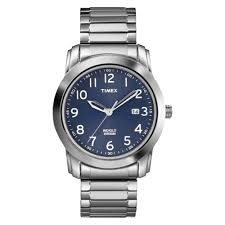 Men S Timex Expansion Band Watch Silver Blue T2p132jt Timex Mens Dress Watches Timex Watches