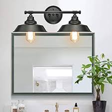 Amazon Com Goodyi 2 Lights Vanity Wall Sconce Lighting Rustic Style Matte Black Ba Black Bathroom Light Fixtures Vanity Light Fixtures Industrial Wall Lights