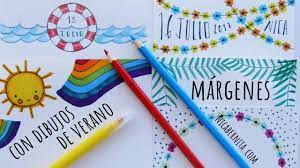 Portadas para cuadernos de matemáticas. Margenes Para Cuadernos Ideas Para Decorar Portadas Y Apuntes Con Dibujos De Verano Nica Bernita Youtube