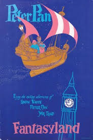 287 Disneyland Fantasyland Peter Pan Ride Poster Lot 287 Disney Posters Vintage Disneyland Vintage Disney Posters