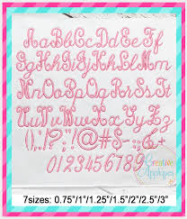 Classic Script Embroidery Alphabet Font Creative Appliques