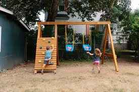 The swing set in the back yard is an indelible childhood memory for many of us. How To Build A Diy Wooden Swing Set Dunn Diy