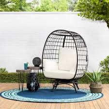 Wellow Baytree Egg Swivel Patio Chair With Cushions In 2020 Patio Chairs Patio Furniture For Sale Contemporary Chairs