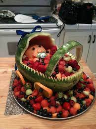 Get How To Make Watermelon Fruit Bowl For Baby Shower Baby Shower Fruit Tray Baby Shower Fruit Baby Shower Watermelon