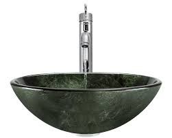 629 forest green glass vessel bathroom sink