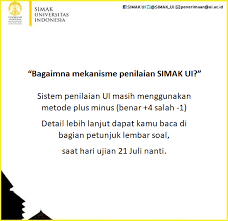 Simak ui adalah ujian seleksi mandiri masuk ui untuk menerima mahasiswa s1 reguler, s1 paralel, vokasi serta kelas internasional ui. Simak Ui Bagaimna Mekanisme Penilaian Simak Ui Sistem Facebook