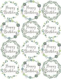 Rose Gold Happy Birthday Cake Topper Printable Woodland Flowers Cupcake Toppers Are Easy Cake Decorations For Birthday Printable Cupcake Toppers Birthday Cupcake Toppers Free Birthday Cake Topper Printable