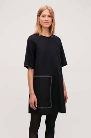 Topstitched Wool Cashmere Dress Black Dresses Cos V 2020 G