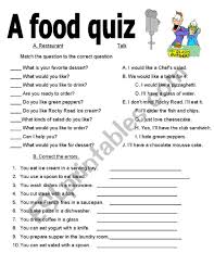 Before sharing sensitive information, make sure you're on a federal government site. A Food Quiz Esl Worksheet By Mstheo