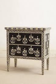 Black And White Bone Inlay Side Table Paisley Inlay Dresser Anthropologie Furniture Inlay Furniture Bone Inlay Dresser