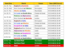 Fixture congestion rather than security concerns was behind south africa's decision to postpone a short tour of pakistan, cricket south. Learn New Things Cricket World Cup 2019 Schedule Best Time Table