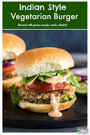 Indian Style Vegetarian Burgers Spiced With Garam Masala Cumin Ginger Cayenne Cilantro These Mas Vegetarian Burger Vegetable Burger Veggie Burgers Recipe
