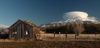 Lenticular clouds swirl over Mt. Shasta