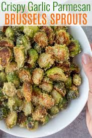 Crispy Garlic Parmesan Brussels Sprouts Recipe Veggie Dishes Side Dishes Easy Sprout Recipes