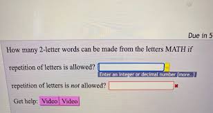 Modern russian alphabet includes 33 letters: Solved Due In 5 How Many 2 Letter Words Can Be Made From Chegg Com