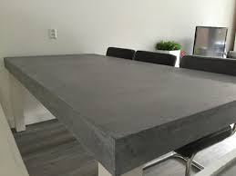 bestaande tafel betonlook afgewerkt met mortex eetkamermeubels tafel zelf maken eetkamertafel