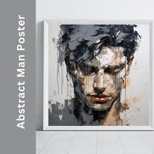 Abstract Face of Man Poster, Abstract Art Print, Downloadable Prints,  Printable Art, Gallery Wall Art, Modern Wall Art, Printable Poster