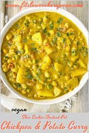 Video Slow Cooker Instant Pot Chickpea Potato Curry Vegan Recipe Vegan Slow Cooker Recipes Vegetarian Slow Cooker Recipes Vegan Slow Cooker