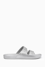 Buy Freedom Moses Silver Silverado Slide Sandals in Rubber For Women Online 