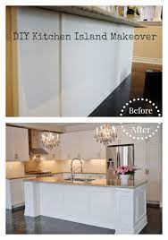 Take your measurements, and use a pencil to mark the proposed wainscoting height around the room. Diy Kitchen Island Makeover Classy Glam Living