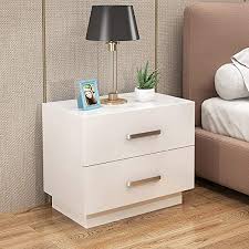 For a luxe approach, consider unexpected materials: Ktol 2 Tier White Nightstand With Metal Handle 2 Drawer Modern Bedside Furniture Open Shelf Mdf Easy Assembly Stab Bedside Furniture White Nightstand Furniture